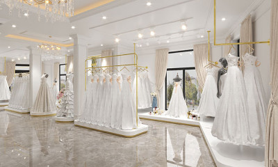 Showroom áo cưới 2 tầng - 220m2 - PC tân cổ điển