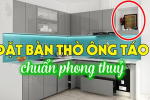 TOP 20+ mẫu tủ bếp có bàn thờ ông táo đẹp, chuẩn theo phong thủy