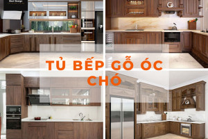 [Báo giá] 30+ Mẫu tủ bếp gỗ Óc Chó hiện đại, đẹp nhất 2023