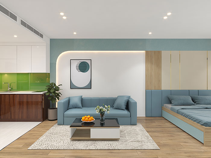 Mẫu thiết kế nội thất thông minh cho căn hộ Studio - Vifuta