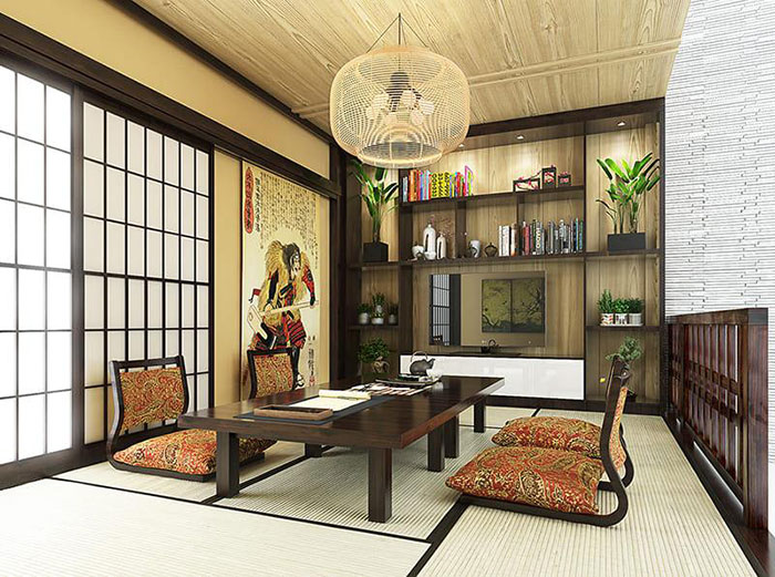 Phòng khách tối giản kiểu Nhật