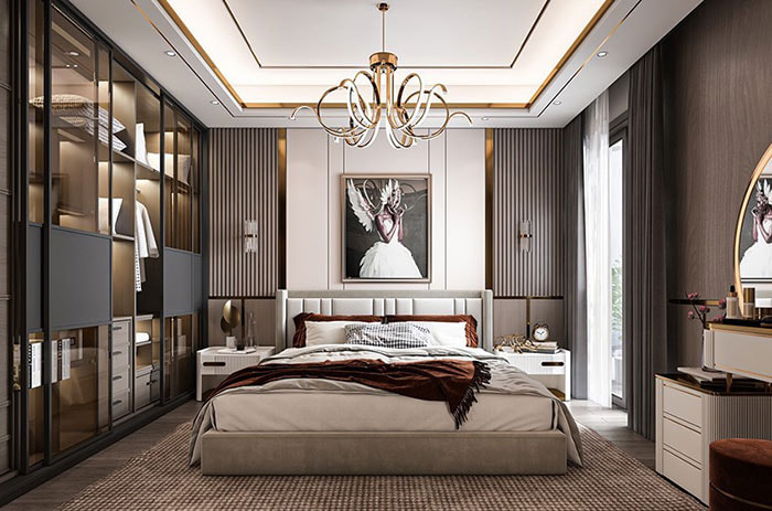 Thiết kế phòng ngủ 25m2 phong cách Luxury