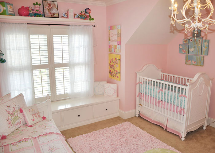 Phòng ngủ bé gái sơ sinh