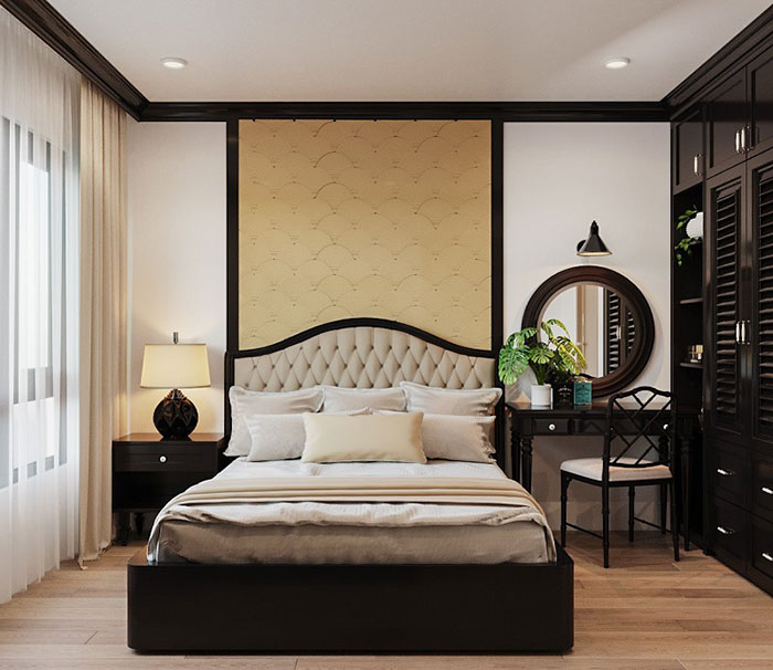 Phòng ngủ đẹp cho nữ phong cách Indochine