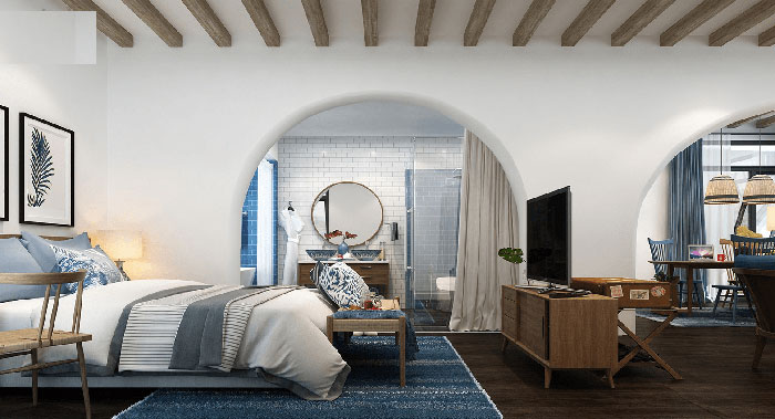Phòng ngủ phong cách Địa Trung Hải đẹp, cực ấn tượng
