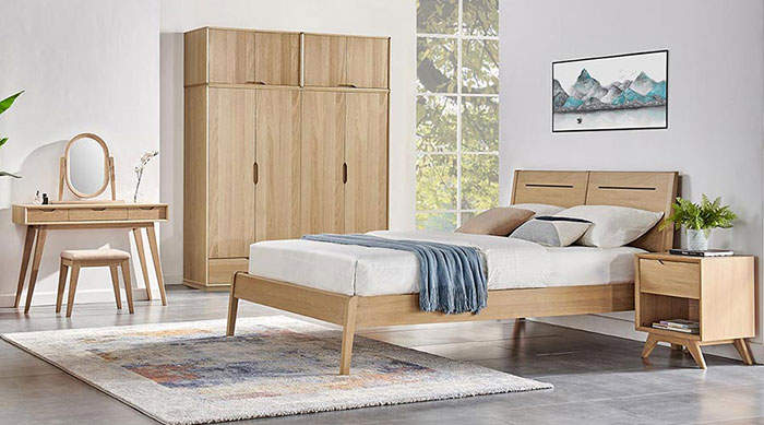 Mẫu thiết kế nội thất phòng ngủ bằng gỗ tự nhiên đẹp, hiện đại