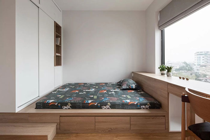 Mẫu 18: Thiết kế phòng ngủ kiểu Nhật hiện đại cho phòng ngủ nhỏ