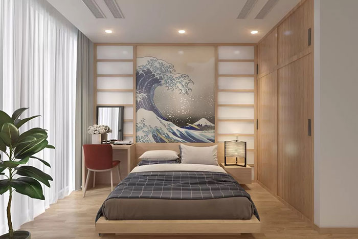 Mẫu 13: Thiết kế phòng ngủ kiểu Nhật không gian mở 