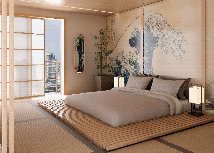 Mẫu 10: Phòng ngủ kiểu Nhật đơn giản, tinh tế