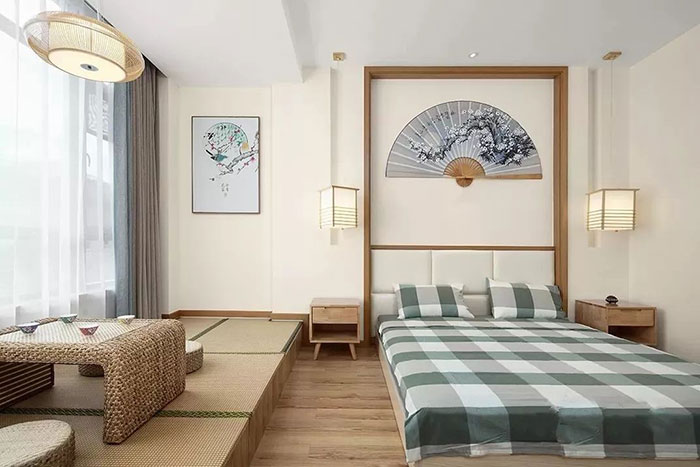 Mẫu 16: Thiết kế phòng ngủ kiểu Nhật hiện đại có bàn trà