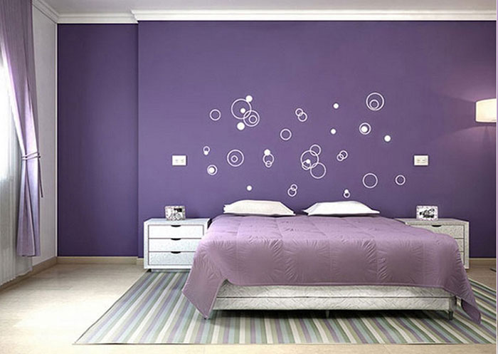 Phòng ngủ đơn giản cho con gái  BG24  Tone màu tím sang chảnh