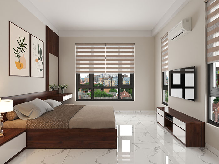Căn phòng ngủ tận dụng tốt nguồn ánh sáng tự nhiên từ cửa sổ