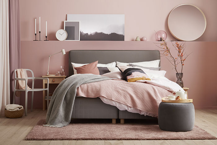 Phòng ngủ màu xám hồng - Mẫu 15
