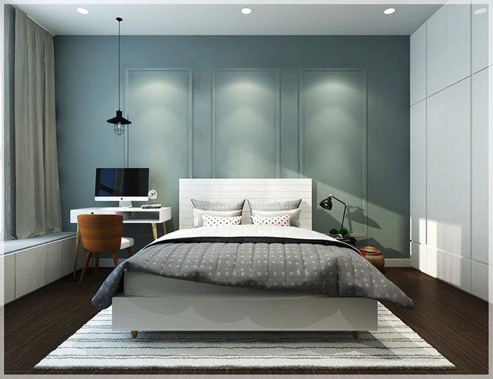 Phòng ngủ màu xám xanh - Mẫu 19