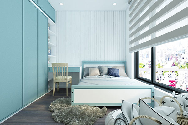 Phòng ngủ đẹp màu xanh nước biển