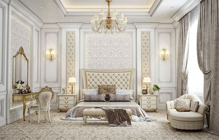 Mẫu phòng ngủ phong cách Châu Âu đẹp, sang trọng và đẳng cấp