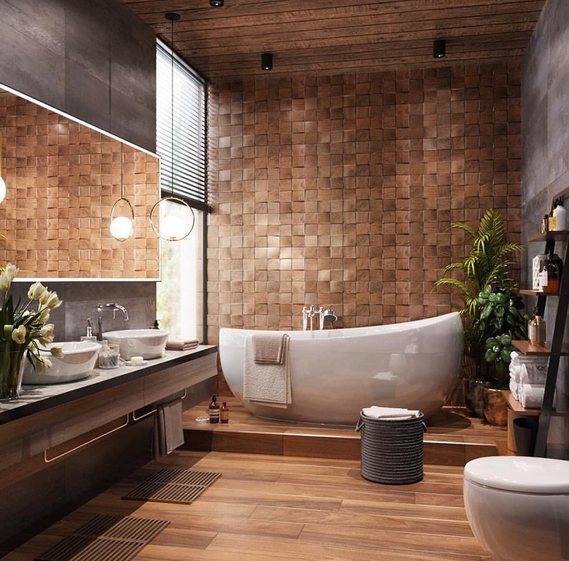 Thiết kế vintage cho không gian nội thất phòng tắm 5m2