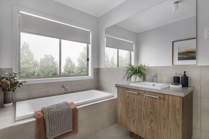 Phong cách nội thất phòng tắm Nhật Bản cùng chiếc bồn tắm hình chữ nhật quen thuộc