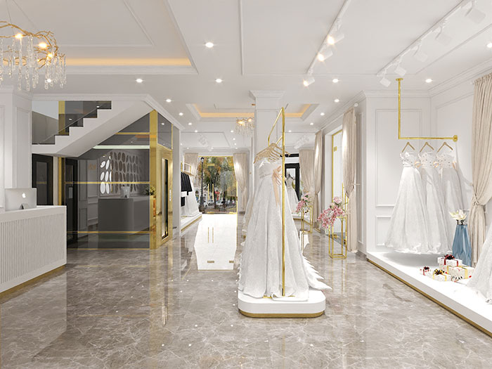 Mẫu thiết kế showroom áo cưới đẹp, ấn tượng nhất