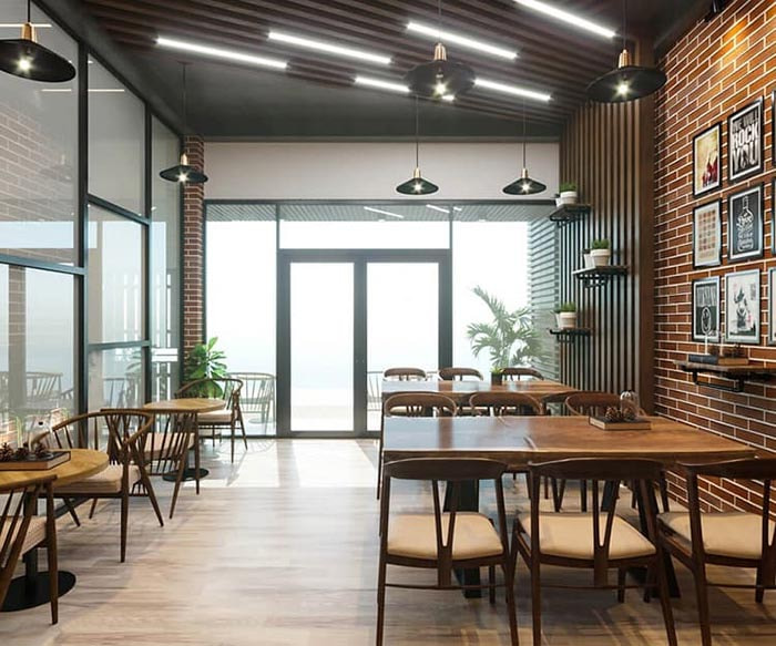 Mẫu thiết kế quán cafe 15m2 không gian mở cực thoáng