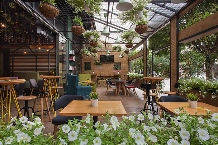 Mẫu thiết kế quán cafe sân vườn 200m2 đẹp, ấn tượng nhất