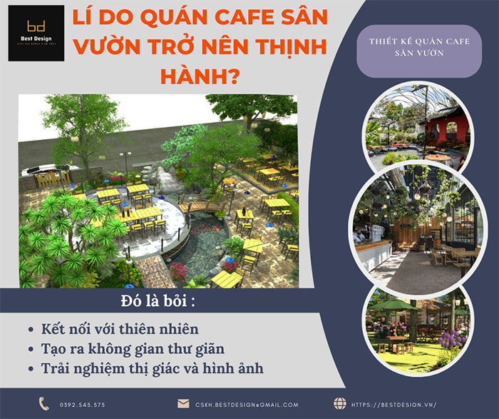 Tại sao mô hình thiết kế quán cafe sân vườn trở nên thịnh hành?