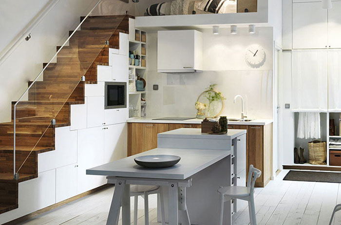 Mẫu thiết kế tủ bếp dưới cầu thang đẹp, hiện đại và tiện nghi nhất