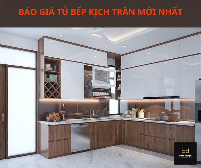 Báo giá tủ bếp kịch trần chi tiết mới nhất