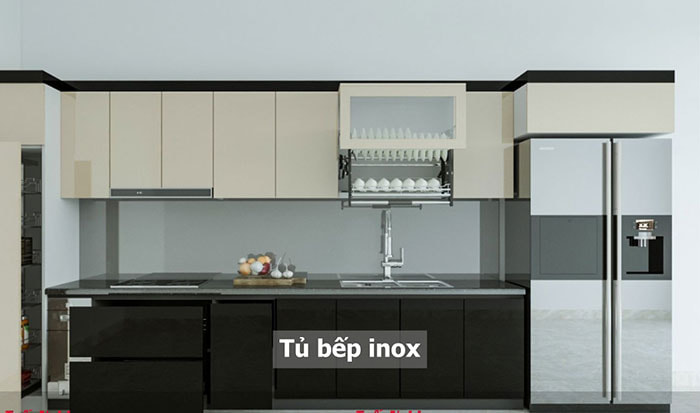 Tủ bếp làm bằng Inox