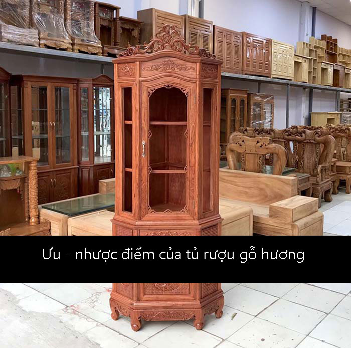 Ưu - nhược điểm của sản phẩm tủ rượu gỗ hương