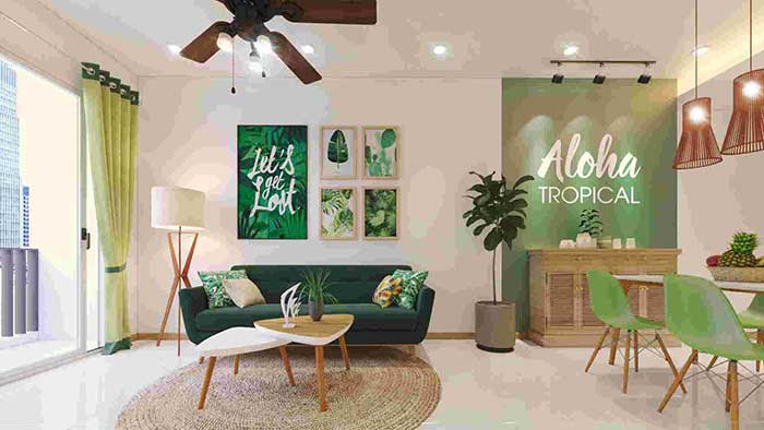 mẫu thiết kế đẹp với phong cách Tropical