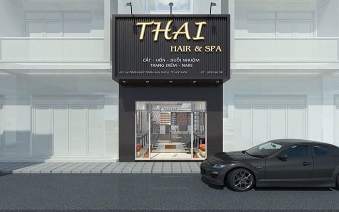Mẫu thiết kế mặt tiền Hair & Spa THAI