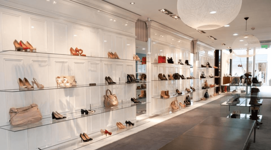 Thiết kế shop giày dép nhỏ phong cách luxury