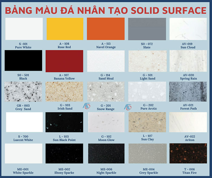 Đá ốp bếp nhân tạo Solid Surfaces