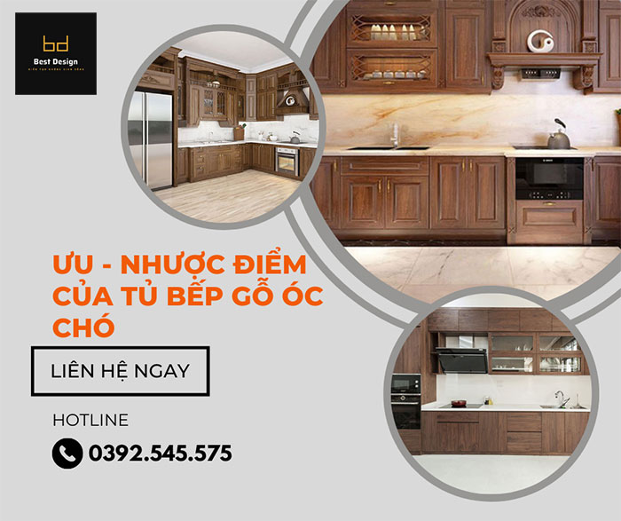 Ưu - nhược điểm của tủ bếp gỗ óc chó