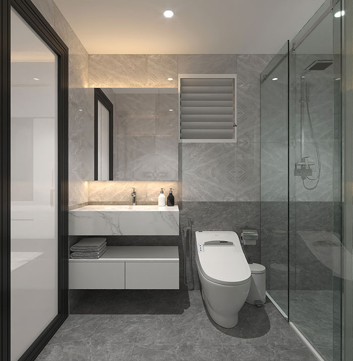 Thiết kế nhà vệ sinh, phòng tắm cánh kính hiện đại và tiện nghi