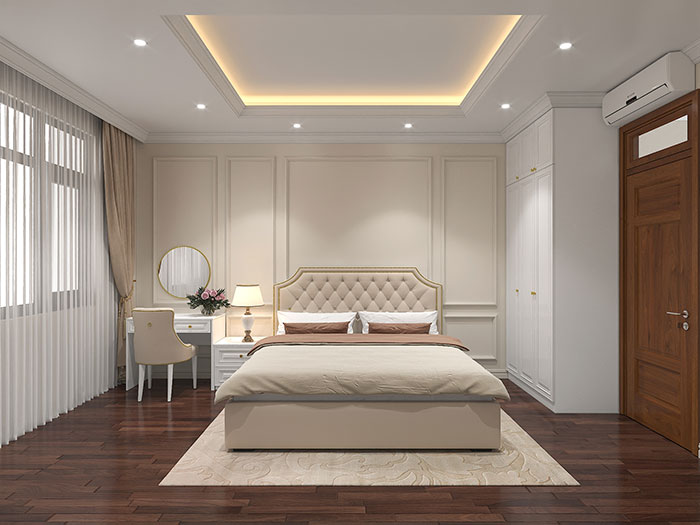 Thiết kế phòng ngủ phong cách tân cổ điển nhẹ nhàng