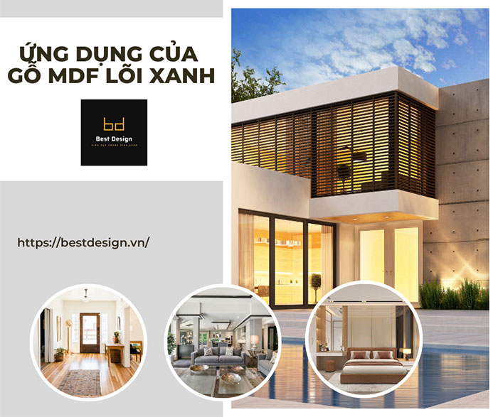 Ứng dụng của gỗ công nghiệp MDF lõi xanh trong nội thất