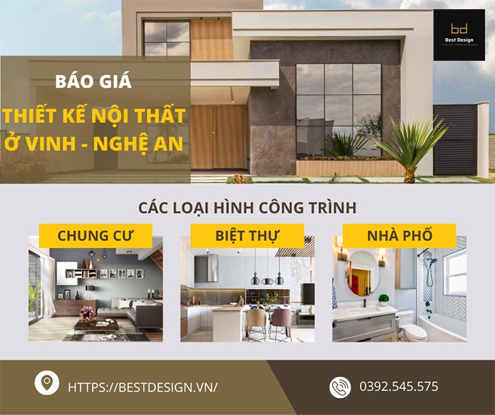 Báo giá thiết kế nội thất ở Vinh - Nghệ An