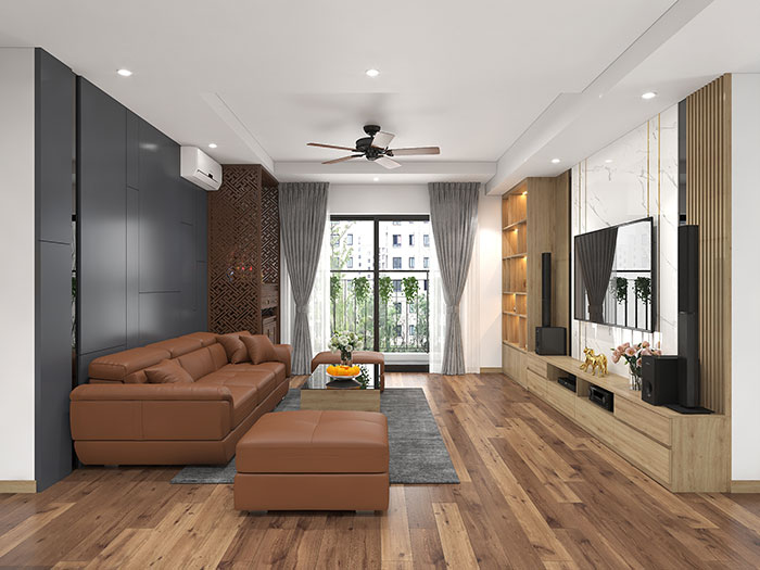 Phòng khách chung cư hiện đại