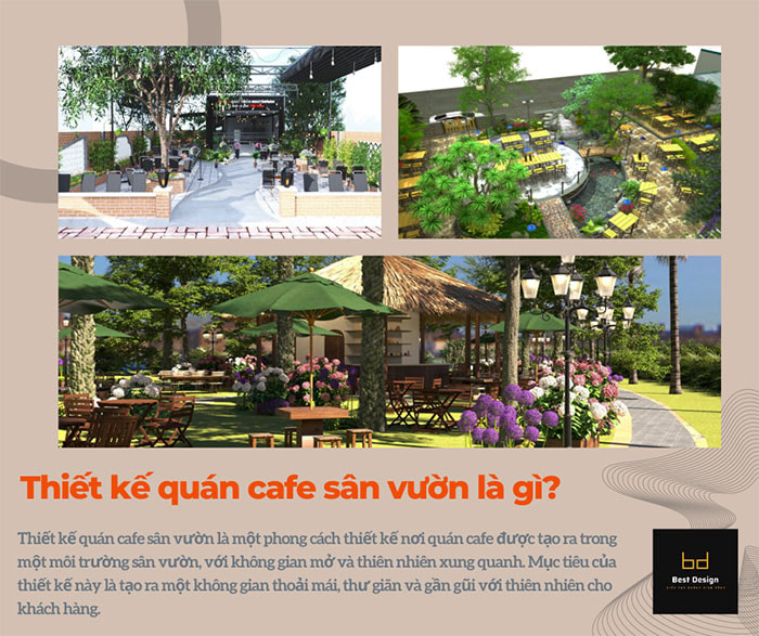 Thiết kế quán cafe sân vườn là gì? Các yếu tố quan trọng khi thiết kế quán cafe sân vườn